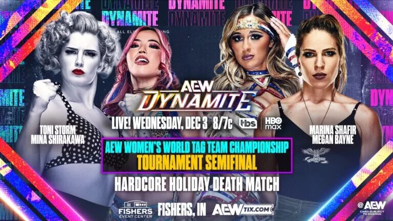 A graphic for AEW Dynamite Hardcore Holiday.