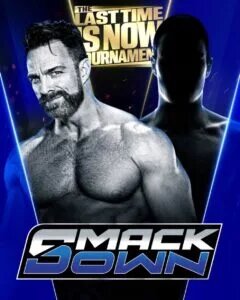 A WWE SmackDown graphic featuring the mystery opponent of LA Knight in the John Cena "Last Time is Now" Tournament.