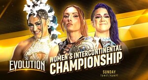 A WWE graphic featuring Women's Intercontinental Champion Becky Lynch.