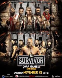 A graphic for the 2025 WWE Survivor Series: WarGames preview for November 29, 2025.