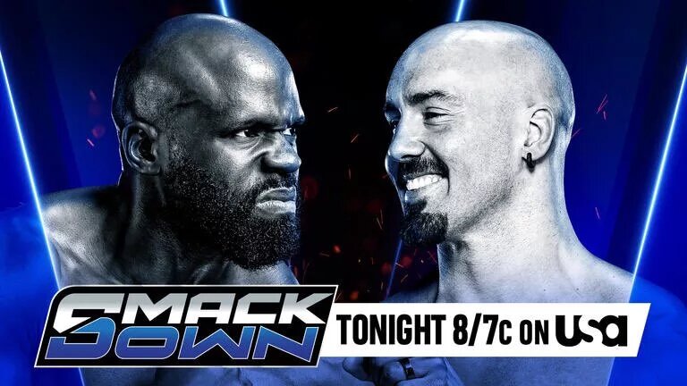 A WWE SmackDown graphic featuring Apollo Crews.