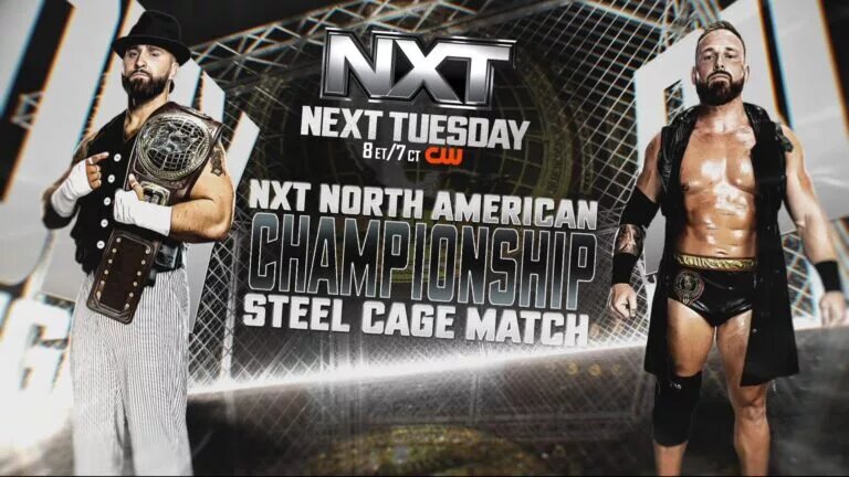 A WWE NXT graphic featuring Ridge Holland.