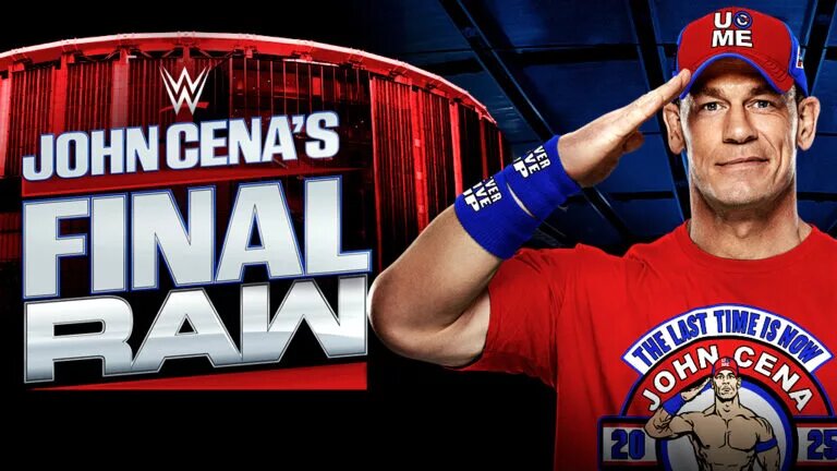 John Cena's final Raw match graphic for WWE Raw tonight at Raw at MSG