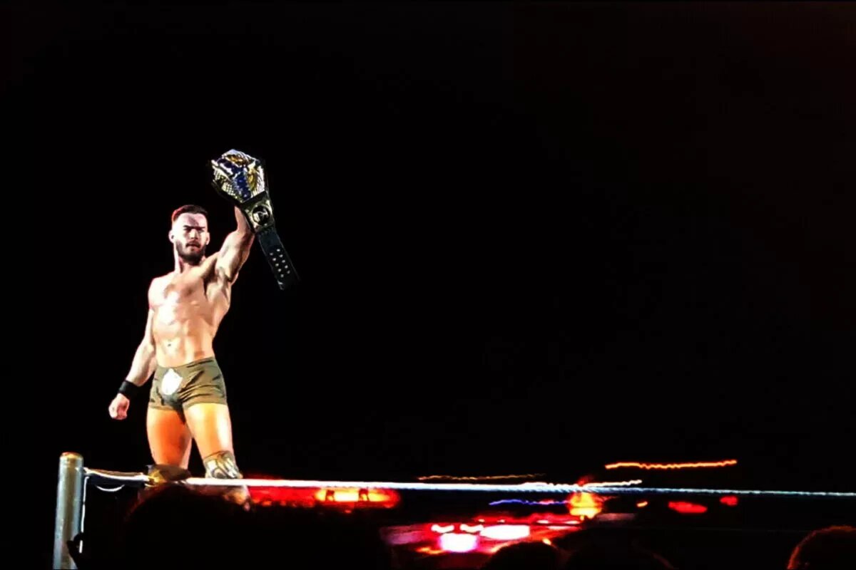 A photo of Austin Theory, who beat WWE legend John Cena,