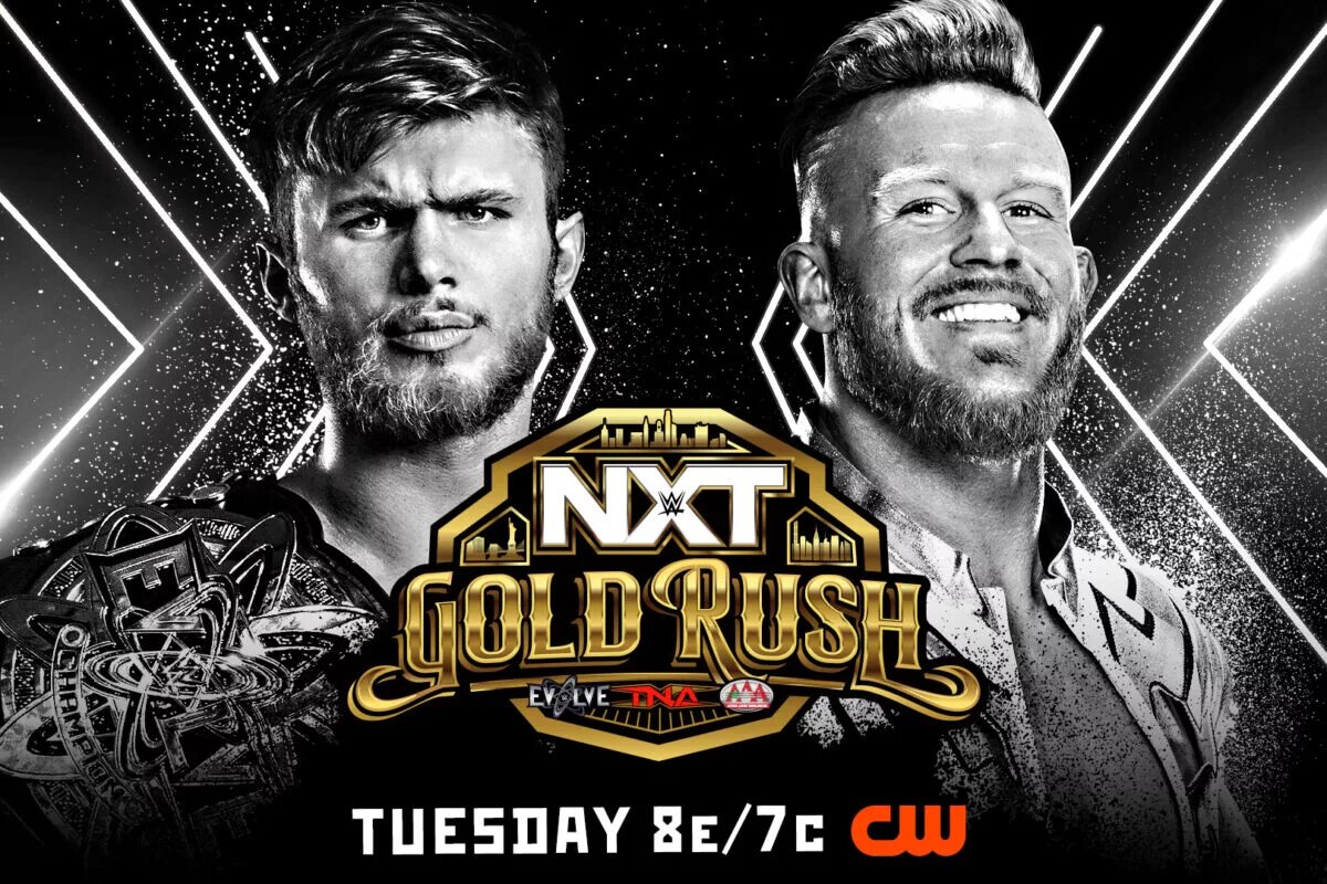 Jackson Drake vs. Sean Legacy for the Evolve Championship at NXT Gold Rush Week 2 Graphic