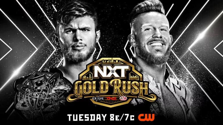 Jackson Drake vs. Sean Legacy for the Evolve Championship at NXT Gold Rush Week 2 Graphic
