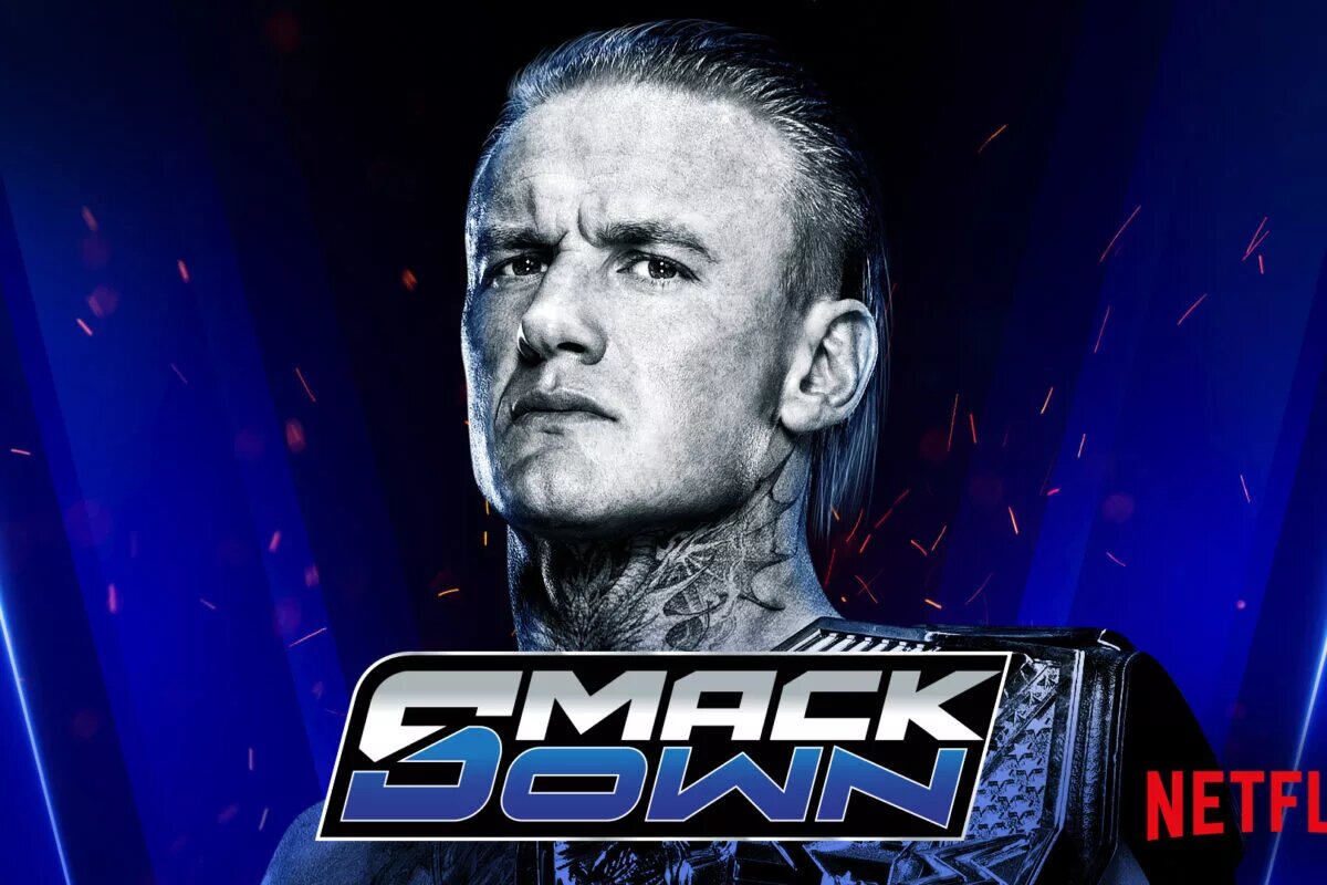 A WWE SmackDown spoilers graphic featuring Ilja Dragunov.
