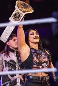 A photo WWE Grand Slam Champion, Rhea Ripley.
