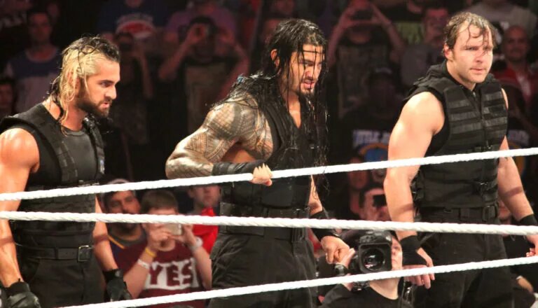 A photo WWE faction The Shield, who made their debuts at WWE Survivor Series.