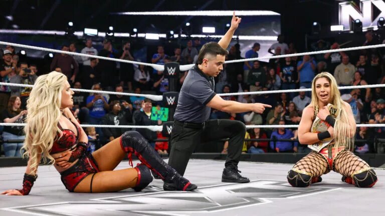 A graphic of Thea Hail and Blake Monroe on NXT, as Hail defeated Monroe for the Women's North American Championship on NXT on December 16,2025