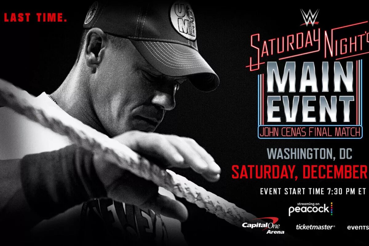 A graphic from John Cena, as he retires this Saturday at Saturday Night Main Event