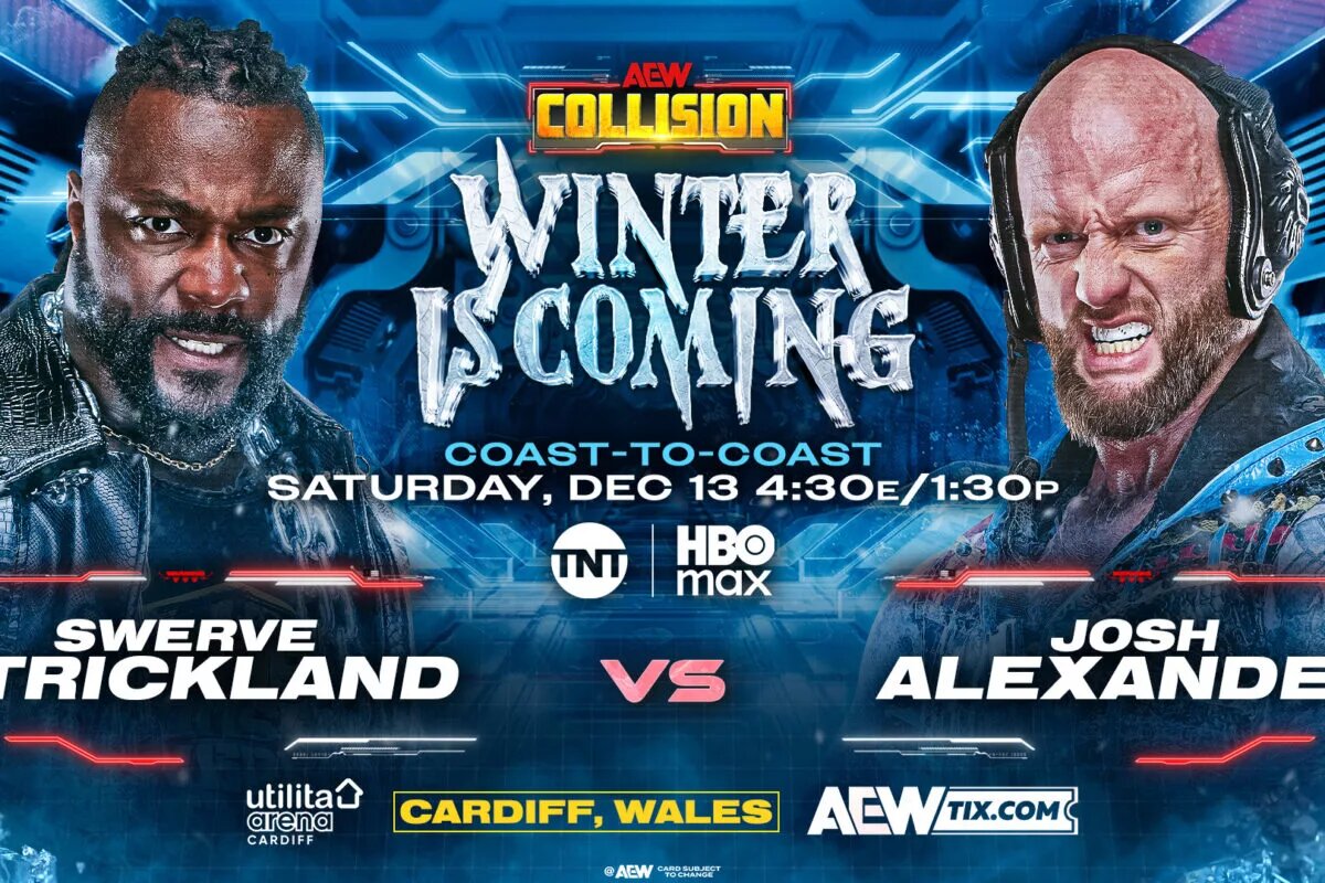 A graphic for the AEW Collision: Winter is Coming in Cardiff preview.