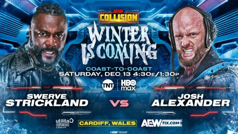 A graphic for the AEW Collision: Winter is Coming in Cardiff preview.