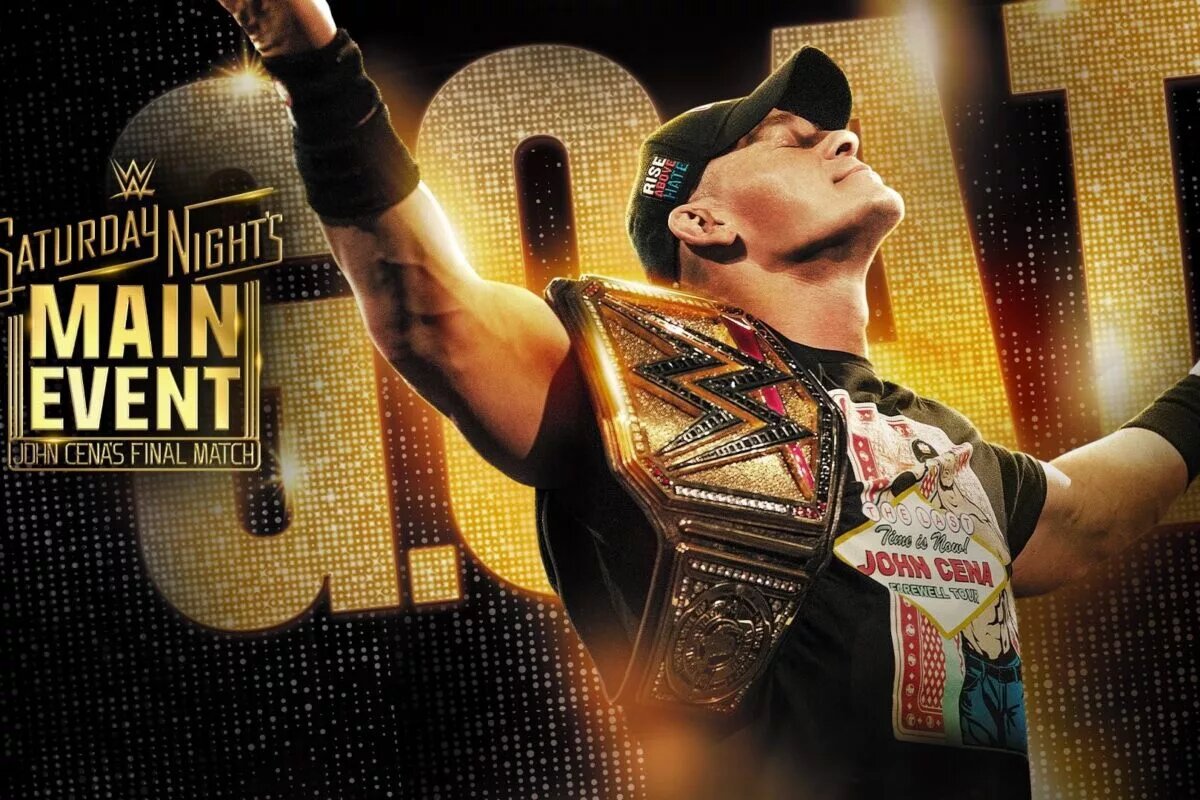 A graphic for the WWE Saturday Night's Main Event (SNME) XLII results for December 13, 2025, where John Cena retires.