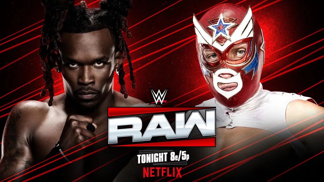A graphic of WWE Raw featuring Je'Von Evans.