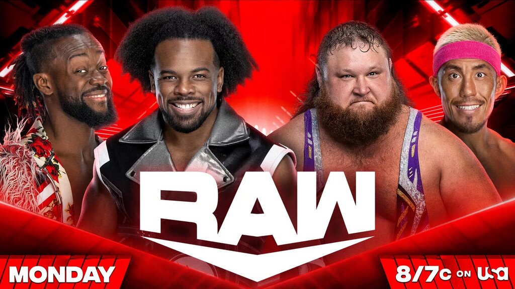 A WWE Raw graphic featuring Otis and Akira Tozawa of Alpha Academy.