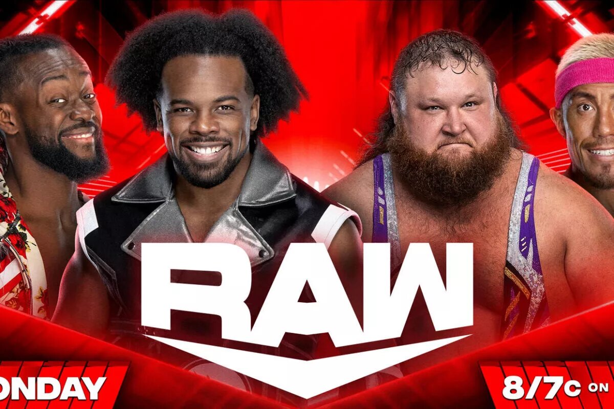 A WWE Raw graphic featuring Otis and Akira Tozawa of Alpha Academy.