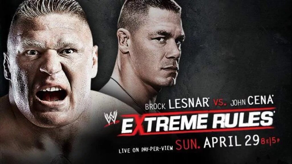 A graphic featuring WWE Legend John Cena in WWE PLE main events he shouldn't have won.