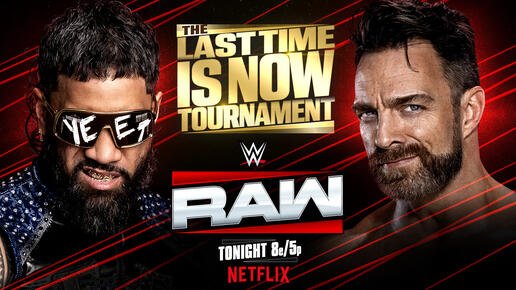 A WWE Raw graphic featuring Jey Uso.