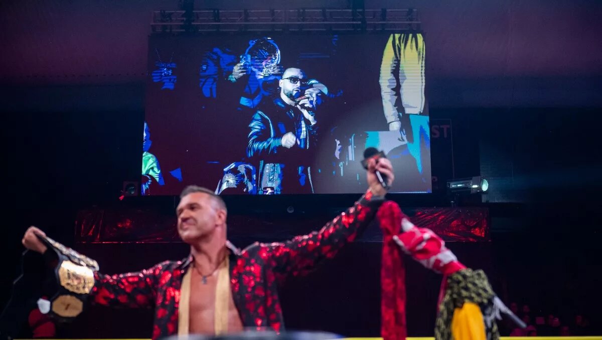 A graphic from the TNA iMPACT results of December 11, 2025, with Frankie Kazarian and Mike Santana