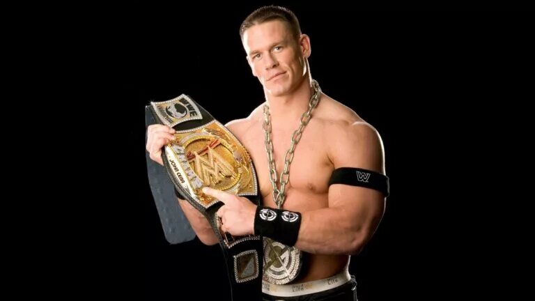 A graphic of John Cena holding the Spinner belt