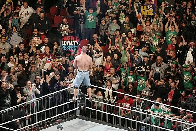 Image of John Cena in front of the WWE fans