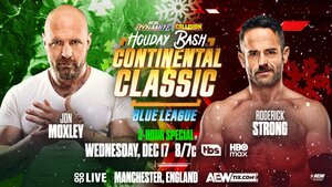 AEW Graphic of Jon Moxley vs. Roderick Strong