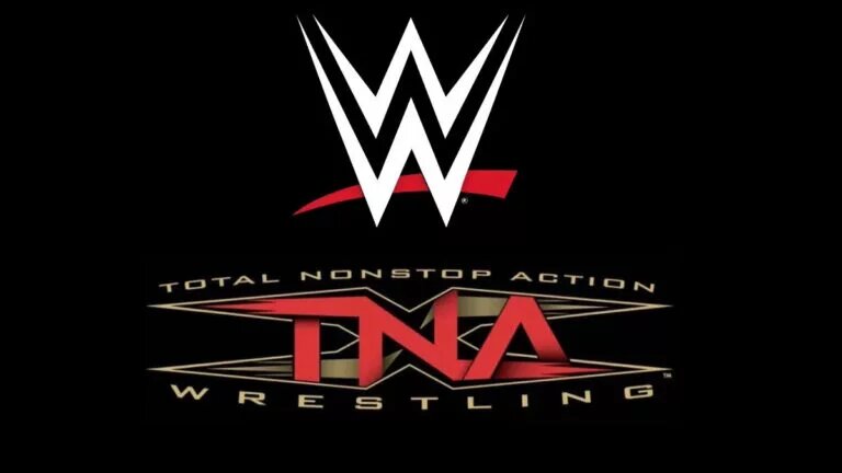 The WWE and TNA Wrestling logos as the NXT and TNA partnership reach its first year
