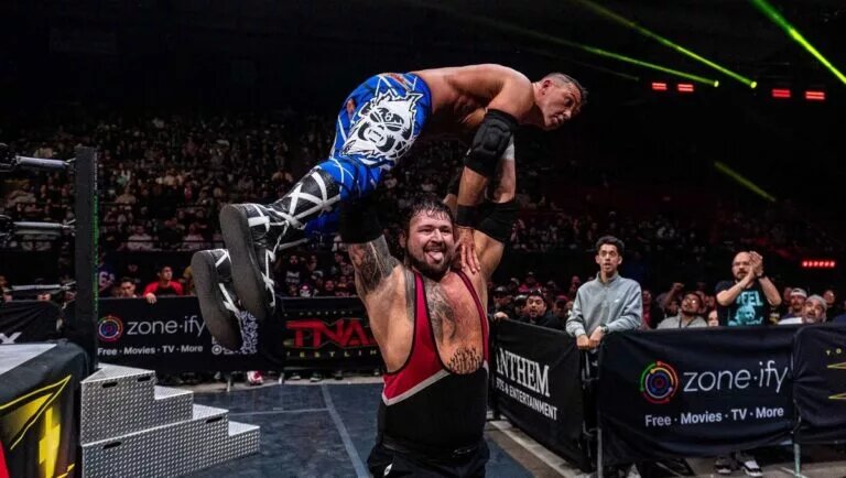 A graphic of Bear Bronson as he faced Frankie Kazarian for the TNA World Championship on TNA iMPACT January 1st 2026 episode