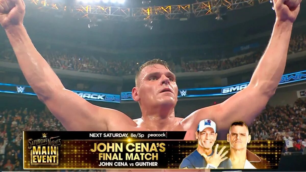 A graphic of Gunther winning the "Last Time is now Tournament." He will face John Cena in his last match at WWE Saturday Night's Main Event XLII.