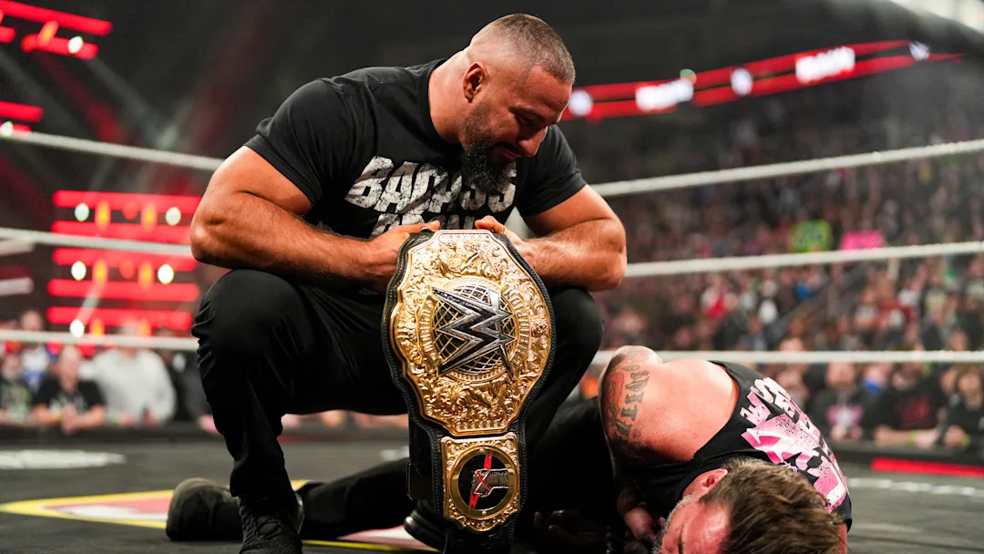 Bron Breakker with the World Championship as he will face CM Punk on January 5 episode of RAW
