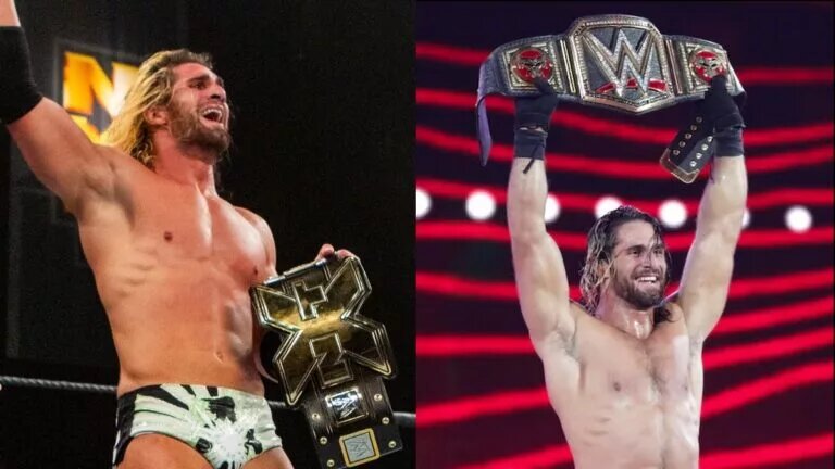 Seth Rollins as the NXt Champion and WWE World Champion