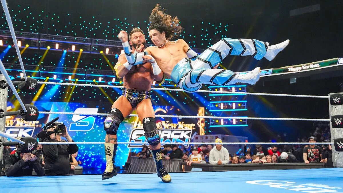 A graphic of Kit Wilson and Matt Cardona on the January 2 edition of WWE SmackDown