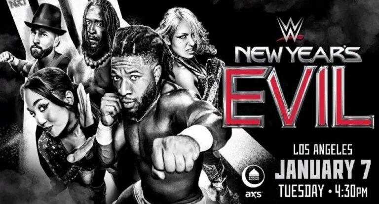 A WWE NXT New Year's Evil graphic.