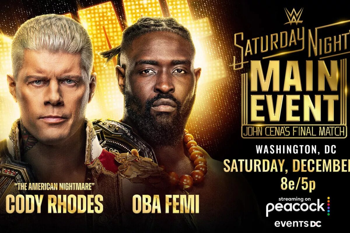 A WWE PLE graphic featuring Oba Femi.