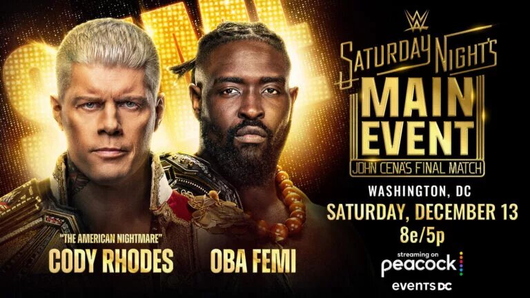 A WWE PLE graphic featuring Oba Femi.