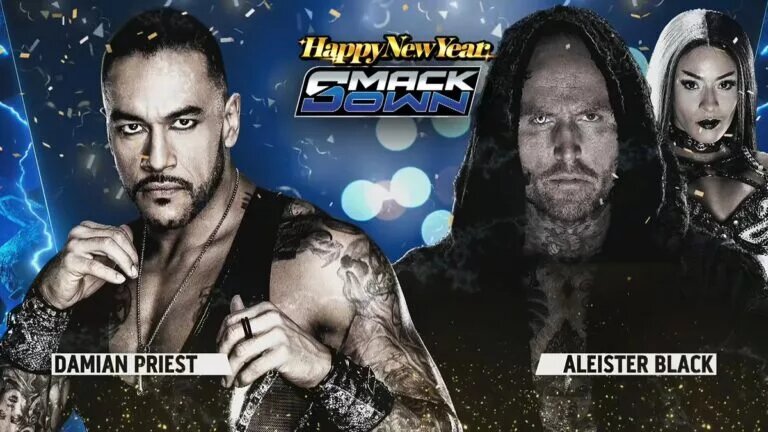 A WWE SmackDown results graphic for January 2, 2026.
