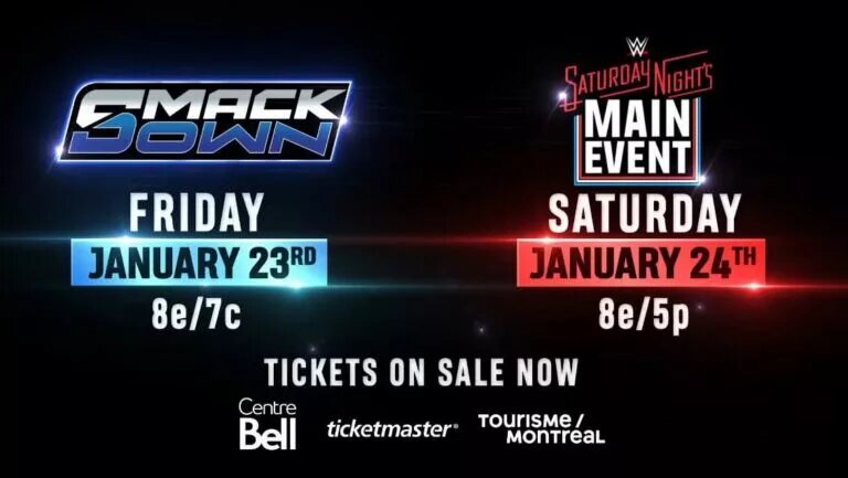 A graphic for WWE SmackDown and WWE Saturday Night's Main Event (SNME) XLIII