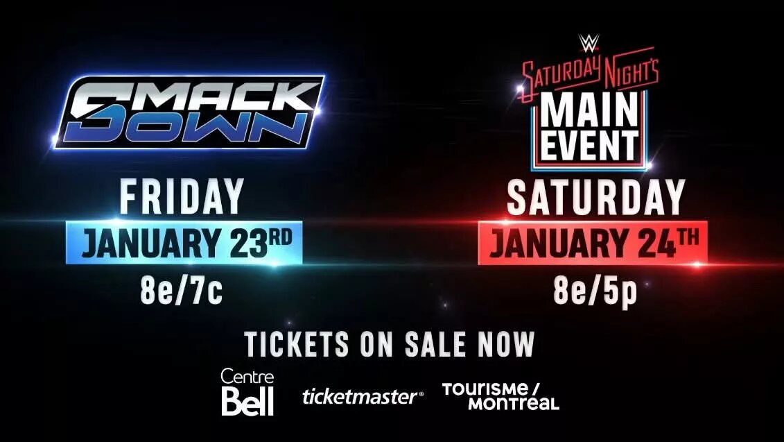 A graphic for WWE SmackDown and WWE Saturday Night's Main Event (SNME) XLIII