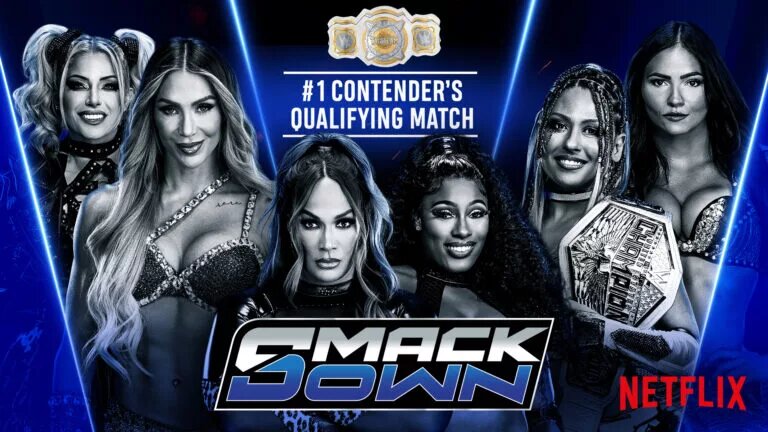 A graphic of the WWE SmackDown' Women's Division.