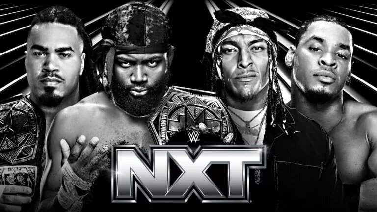 A WWE NXT graphic featuring DarkState and OTM.