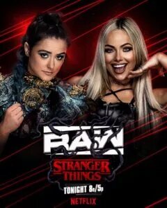 A WWE Raw graphic featuring Liv Morgan.