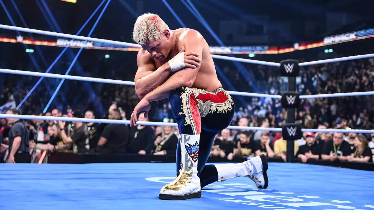 Cody Rhodes after he lost the World title to Drew McIntyre at SmakcDown in Berlin on January 9