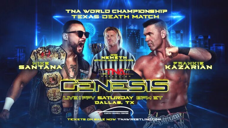 Mike Santana will defend against Frankie Kazarian at TNA Genesis