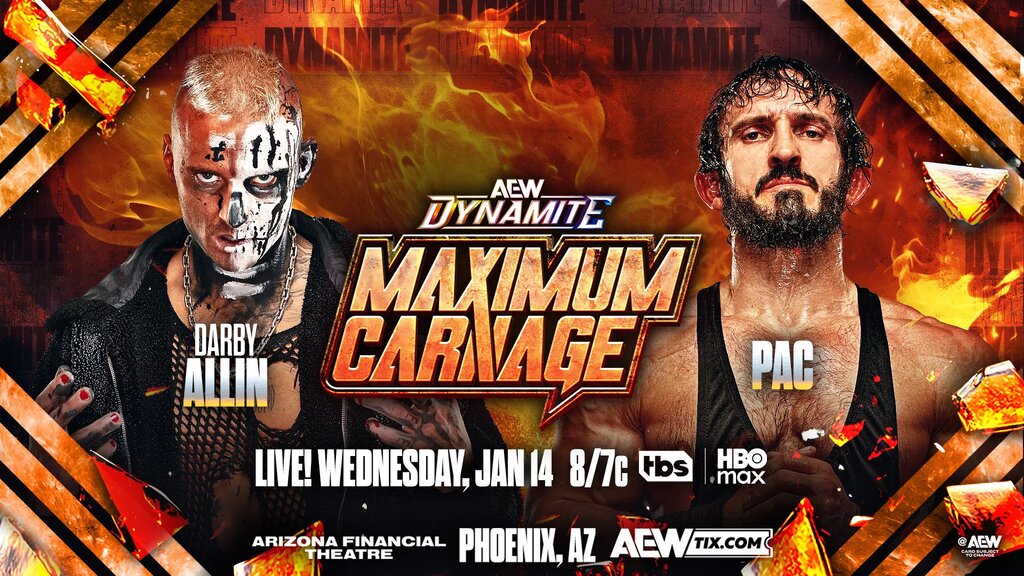 An AEW Dynamite Maximum Carnage graphic.