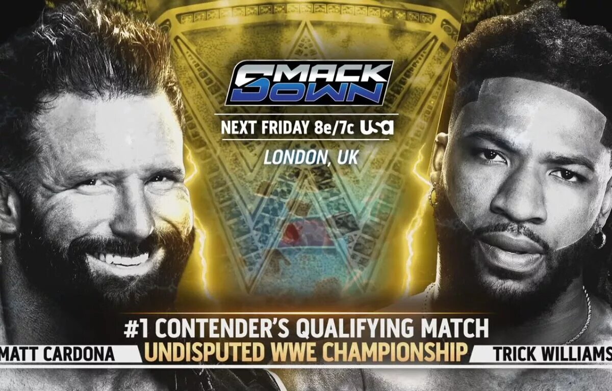 A WWE SmackDown spoilers and results in London graphic for January 16, 2026.