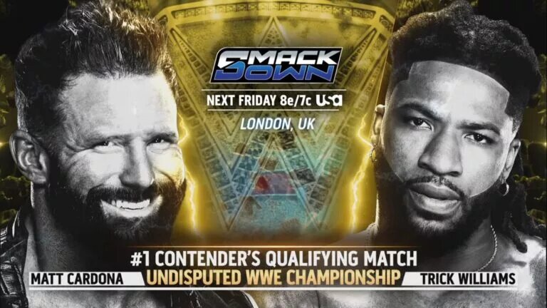 A WWE SmackDown spoilers and results in London graphic for January 16, 2026.
