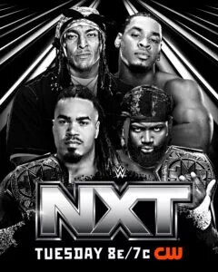 A WWE NXT graphic featuring DarkState and OTM.