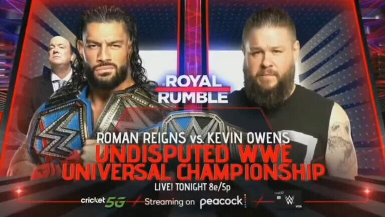 A WWE Royal Rumble graphic.