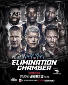 A WWE Elimination Chamber 2026 graphic.